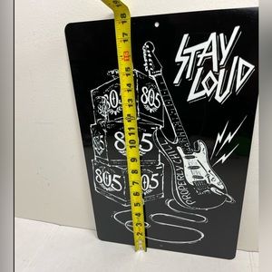805 beer stay loud electric guitar rock and roll metal beer sign